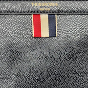 Thom Browne RWB Stripe Zip-Up Pouch - Leather - Black