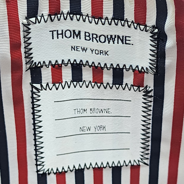 Thom Browne RWB Stripe Zip-Up Pouch - Leather - Black