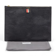 Thom Browne RWB Stripe Zip-Up Pouch - Leather - Black