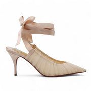 Christian Louboutin Goya Ruban Pumps 80mm - Chiffon And Satin - Nude 40