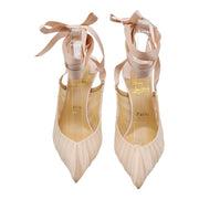 Christian Louboutin Goya Ruban Pumps 80mm - Chiffon And Satin - Nude 37.5