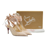 Christian Louboutin Goya Ruban Pumps 80mm - Chiffon And Satin - Nude 40