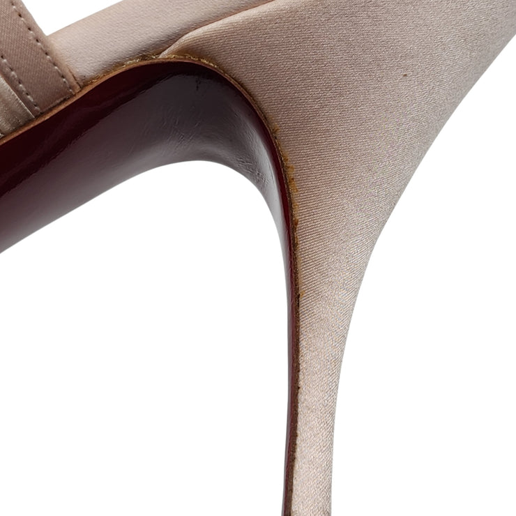 Christian Louboutin Goya Ruban Pumps 80mm - Chiffon And Satin - Nude 40