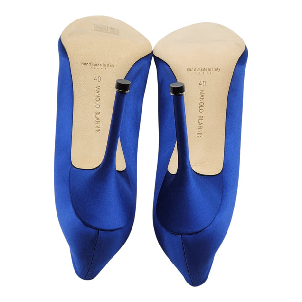 Manolo Blahnik Hangisi Pumps 105mm - Satin - Blue 40