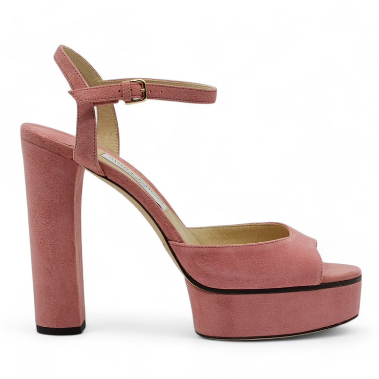 Jimmy Choo Peachy Platform Sandals 125mm - Suede - Pink 41