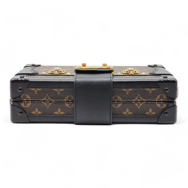 Louis Vuitton Monogram Petite Malle Trunk Clutch Shoulder Bag in Brown