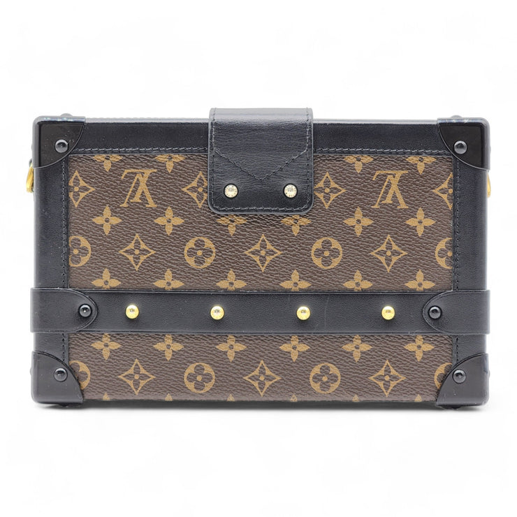 Louis Vuitton Monogram Petite Malle Trunk Clutch Shoulder Bag in Brown