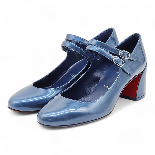 Christian Louboutin Miss Jane Pumps 55mm - Leather - Blue - 37