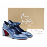 Christian Louboutin Miss Jane Pumps 55mm - Leather - Blue - 37