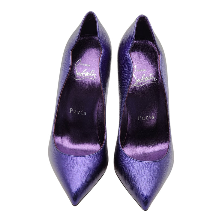 Christian Louboutin Hot Chick Pumps 100mm - Leather - Purple 34