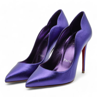 Christian Louboutin Hot Chick Pumps 100mm - Leather - Purple 34