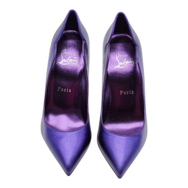 Christian Louboutin Hot Chick Pumps 100mm - Leather - Purple 36.5