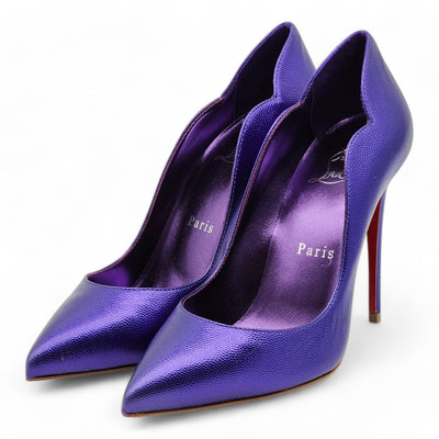 Christian Louboutin Hot Chick Pumps 100mm - Leather - Purple 36.5