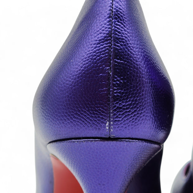 Christian Louboutin Hot Chick Pumps 100mm - Leather - Purple 36.5