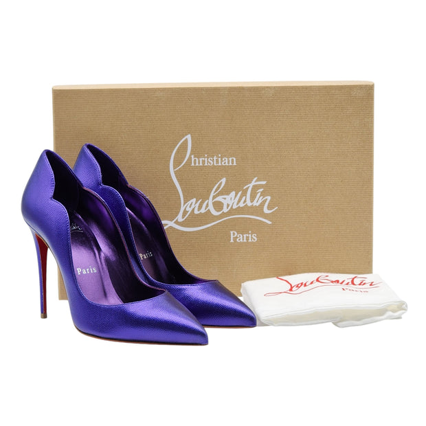 Christian Louboutin Hot Chick Pumps 100mm - Leather - Purple 36.5