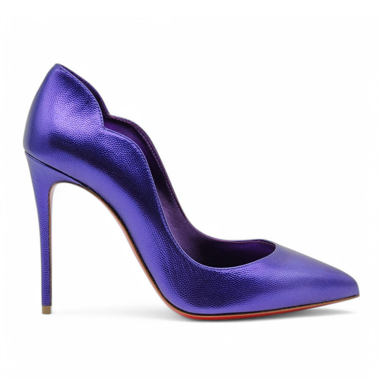 Christian Louboutin Hot Chick Pumps 100mm - Leather - Purple 37.5