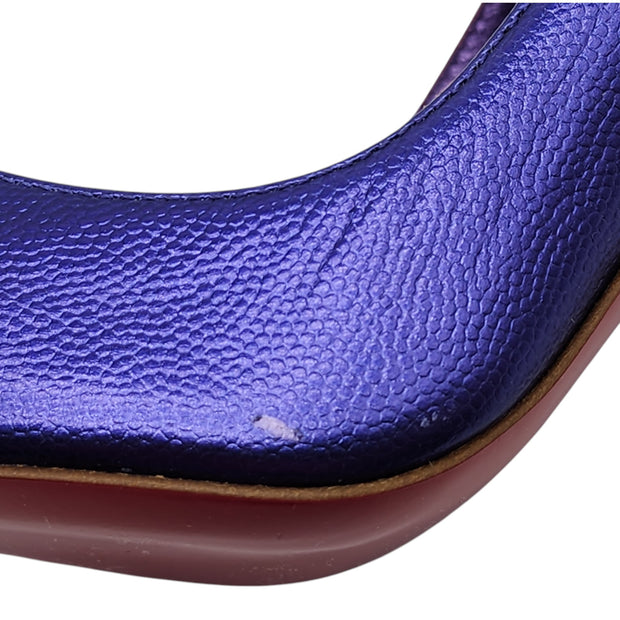 Christian Louboutin Hot Chick Pumps 100mm - Leather - Purple 37.5