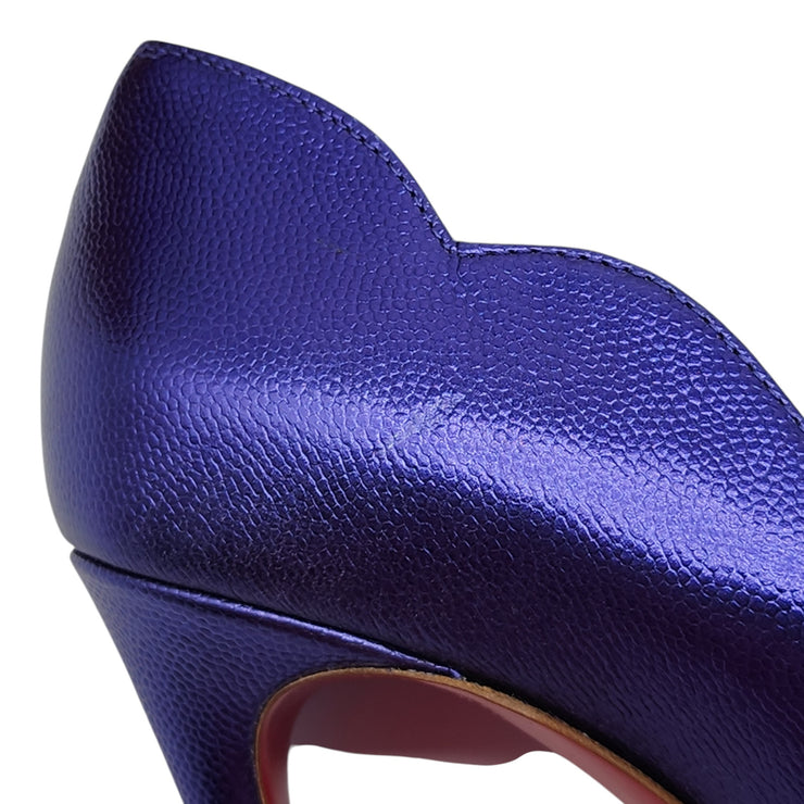 Christian Louboutin Hot Chick Pumps 100mm - Leather - Purple 37.5