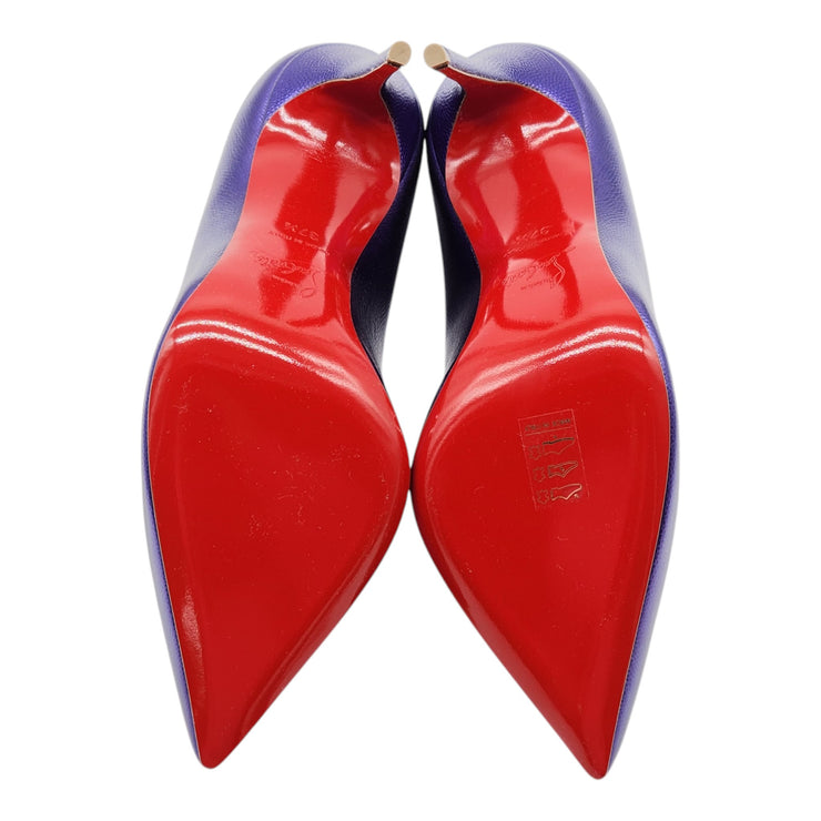 Christian Louboutin Hot Chick Pumps 100mm - Leather - Purple 37.5