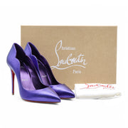 Christian Louboutin Hot Chick Pumps 100mm - Leather - Purple 37.5