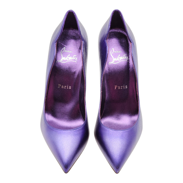 Christian Louboutin Hot Chick Pumps 100mm - Leather - Purple 37.5