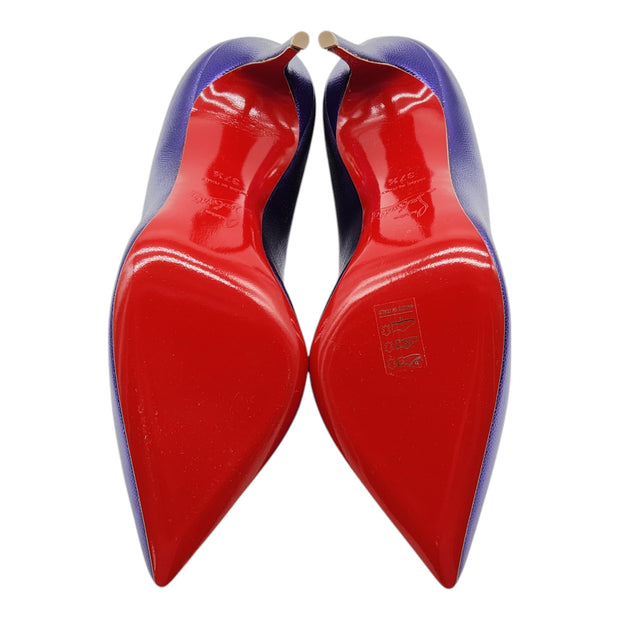 Christian Louboutin Hot Chick Pumps 100mm - Leather - Purple 37.5