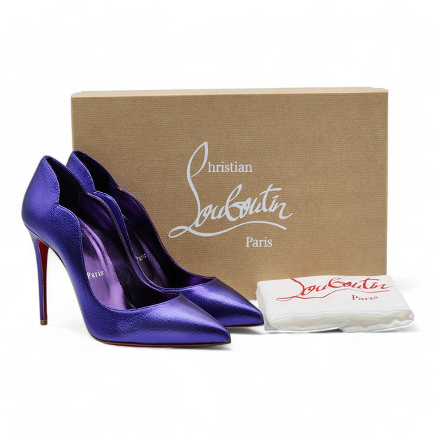 Christian Louboutin Hot Chick Pumps 100mm - Leather - Purple 37.5