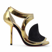 Christian Louboutin Rotonda Heeled Sandals 100 - Leather - Gold 34