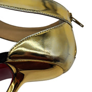 Christian Louboutin Rotonda Heeled Sandals 100 - Leather - Gold 34