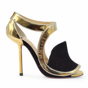 Christian Louboutin Rotonda Heeled Sandals 100 - Leather - Gold 34