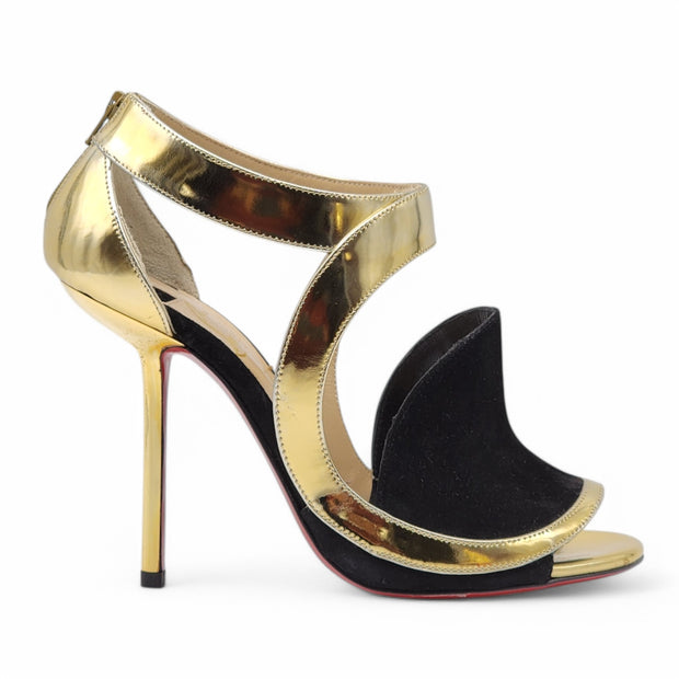 Christian Louboutin Rotonda Heeled Sandals 100 - Leather - Gold 36