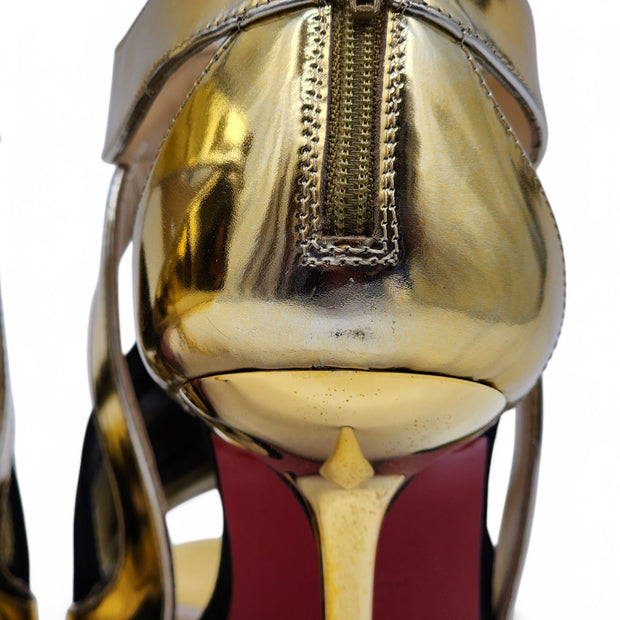 Christian Louboutin Rotonda Heeled Sandals 100 - Leather - Gold 36