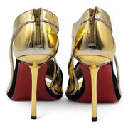 Christian Louboutin Rotonda Heeled Sandals 100 - Leather - Gold 36