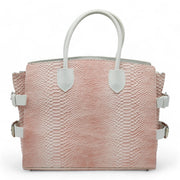 Giuseppe Zanotti Macis Tote - Python-Print Leather - Pink White