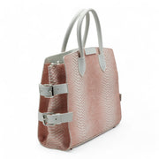 Giuseppe Zanotti Macis Tote - Python-Print Leather - Pink White