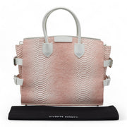 Giuseppe Zanotti Macis Tote - Python-Print Leather - Pink White