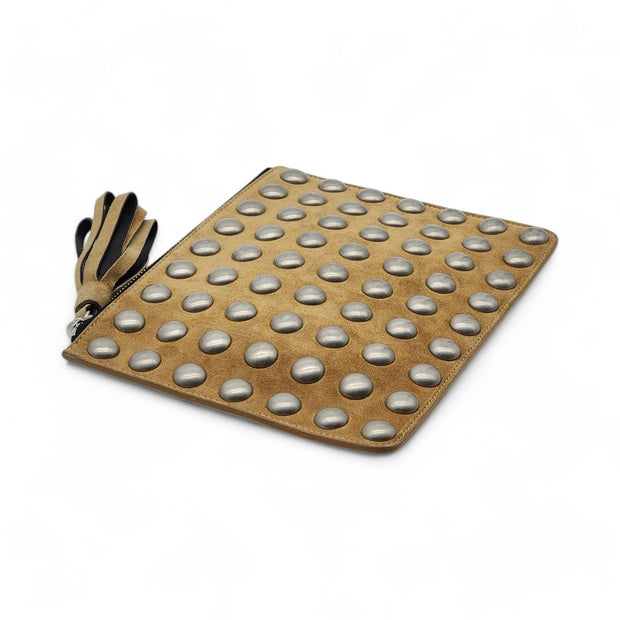 Giuseppe Zanotti Studded Clutch Bag - Suede - Brown