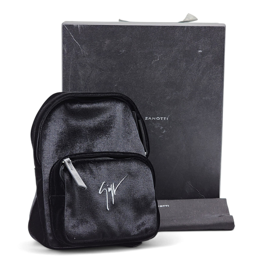 grey crushed velvet mini backpack Giuseppe Zanotti Kilo XS Mini Backpack - Velvet