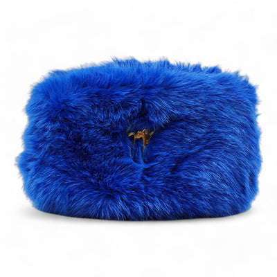 Giuseppe Zanotti Shoulder Bag Clutch with logo - Faux Fur - Blue