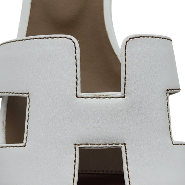 Hermes Oasis Sandals - Leather - White 37.5