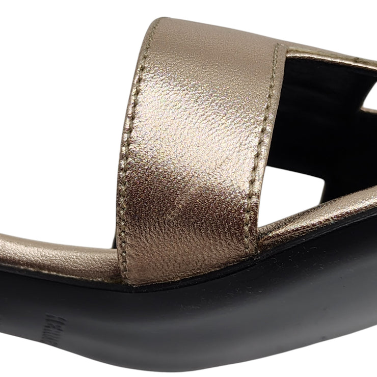 Hermes Oasis Sandals - Leather - Gold 36.5