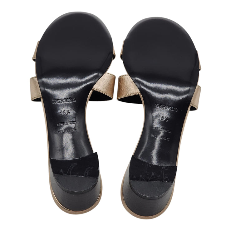 Hermes Oasis Sandals - Leather - Gold 36.5