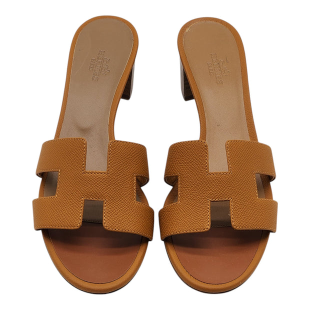 Hermes Oasis Sandals - Epsom Leather - Brown 39