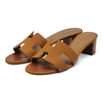 Hermes Oasis Sandals - Epsom Leather - Brown 39