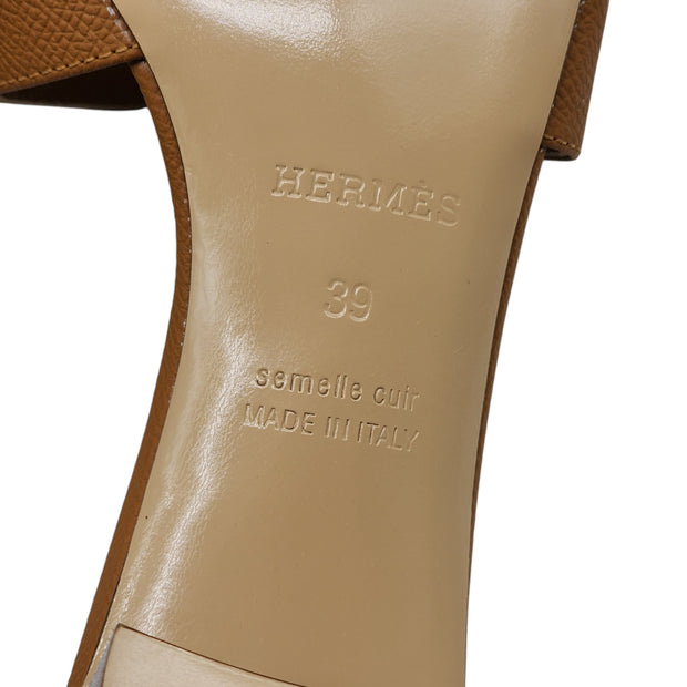 Hermes Oasis Sandals - Epsom Leather - Brown 39