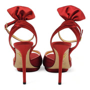 Charlotte Olympia Wallace Bow-Back Satin Evening Pumps Red