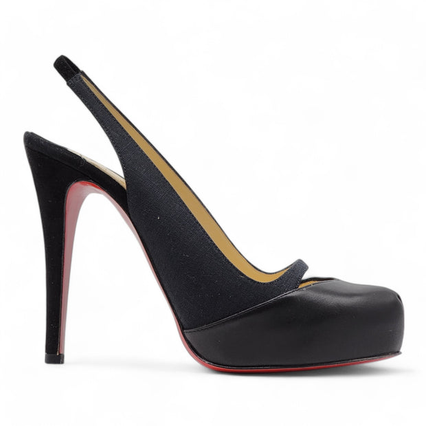 Christian Louboutin Sandy Pumps 120 - Fabric and Leather - Black 36.5