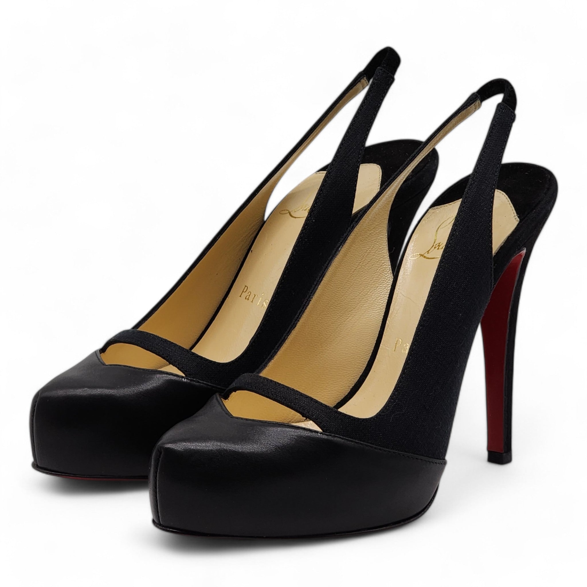Christian Louboutin Sandy Pumps 120 - Fabric and Leather - Black