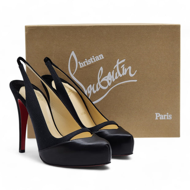 Christian Louboutin Sandy Pumps 120 - Fabric and Leather - Black 36.5