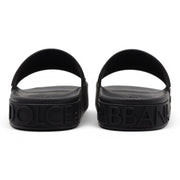 Dolce & Gabbana DG Logo Beachwear Slides - Rubber - Black 38